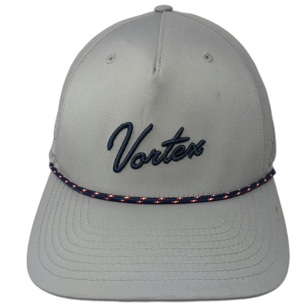 Vortex Trucker Hat Gray One Size Perforated Laser Cut Rope Detail Snapback